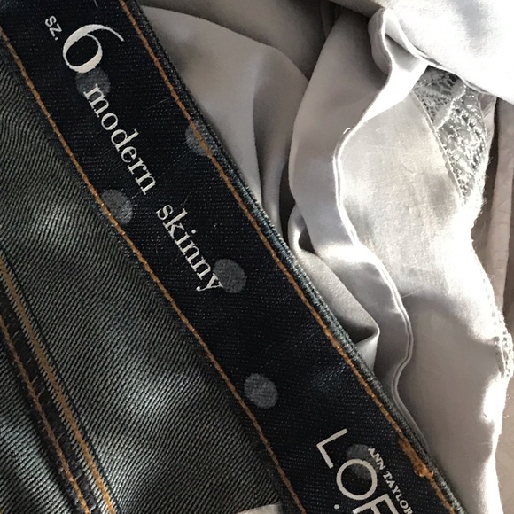 Ann Taylor loft 6 jeans, polka dot NWOT - Picture 6 of 10